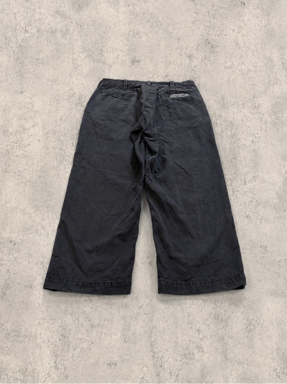 Supreme Washed Black Chino Pants with Embroidered Back Logo